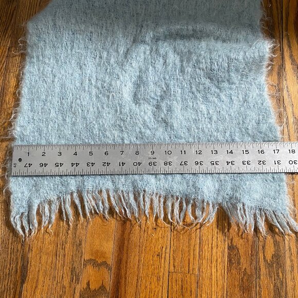 Vintage Mohair/Wool Large Scarf- blue - Picture 4 of 5
